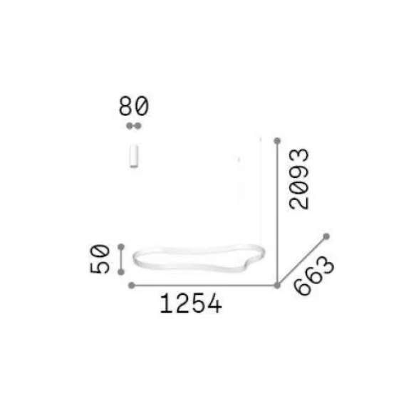 LED Полилей WAVES-2 SP BIANCO 345260 Ideal Lux | Osvetlenieto.bg