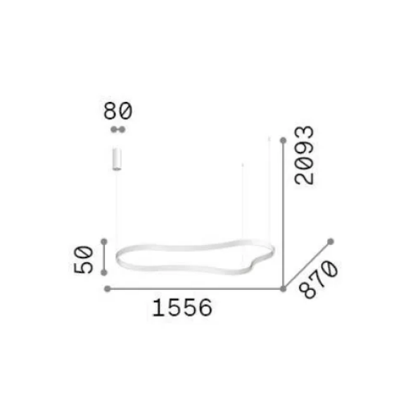 LED Полилей WAVES-3 SP NERO 345277 Ideal Lux | Osvetlenieto.bg