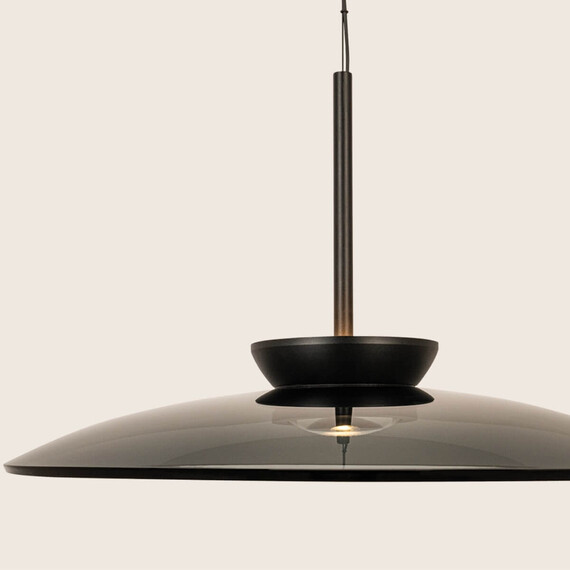 LED Полилей ZAMBELIS 25275 PENDANT LED LIGHT 31W 2700K-3000K TRIAC BLACK MATT - SMOKED GLASS | Osvetlenieto.bg