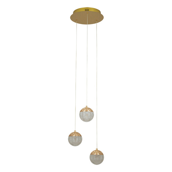 LED Полилей ZAMBELIS 25324 PENDANT LED LIGHT 25W 3000K TRIAC GOLD MATT ALUMINIUM - ACRYLIC | Osvetlenieto.bg