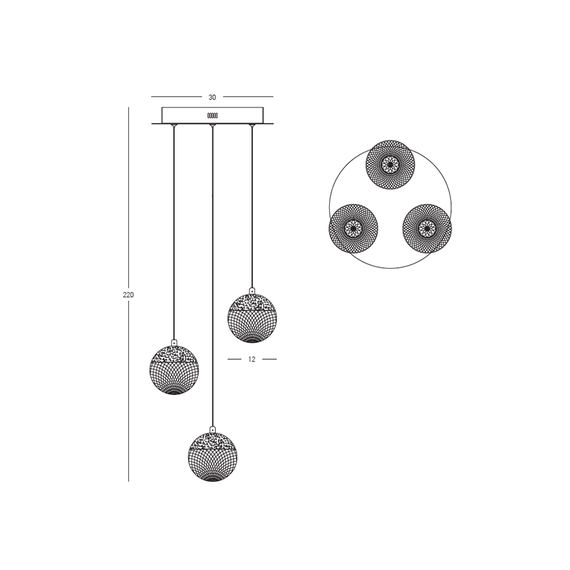LED Полилей ZAMBELIS 25324 PENDANT LED LIGHT 25W 3000K TRIAC GOLD MATT ALUMINIUM - ACRYLIC | Osvetlenieto.bg