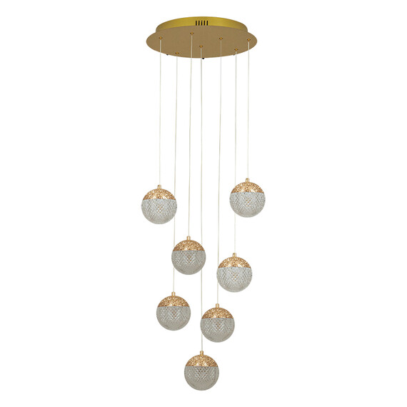 LED Полилей ZAMBELIS 25325 PENDANT LED LIGHT 52W 3000K TRIAC GOLD ALUMINIUM - ACRYLIC | Osvetlenieto.bg