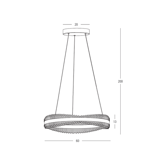 LED Полилей ZAMBELIS 25412 PENDANT LED LIGHT 58W 3000K TRIAC BRUSHED GOLD METAL - CRYSTAL | Osvetlenieto.bg