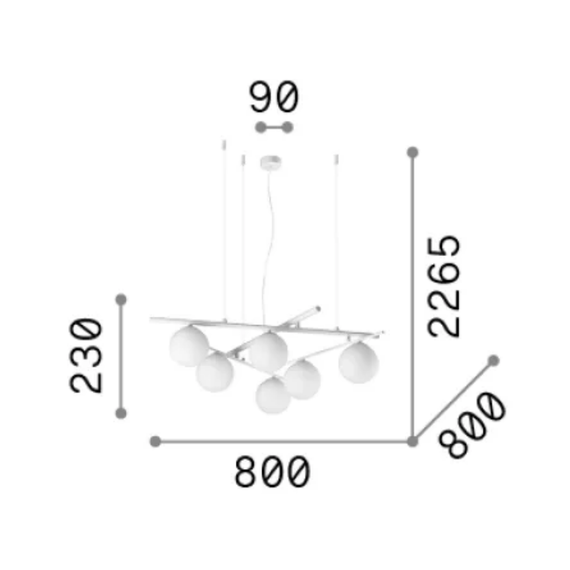 Полилей ATLAS SP6 BIANCO 352053 Ideal Lux 6xG9 | Osvetlenieto.bg