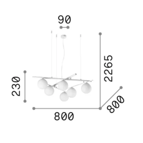 Полилей ATLAS SP6 ORO 365121 Ideal Lux 6xG9 | Osvetlenieto.bg