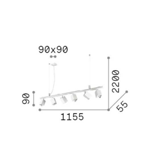 Полилей DYNAMITE SP6 SQUARE BIANCO 367460 Ideal Lux 6xGU10 | Osvetlenieto.bg