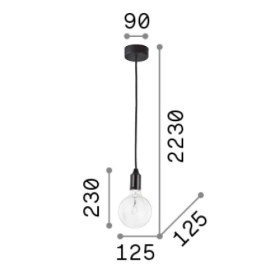 Полилей EDISON SP1 NERO 113319 Ideal Lux 1xE27 | Osvetlenieto.bg