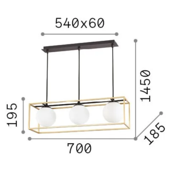 Полилей LINGOTTO SP3 NERO 304144 Ideal Lux 3xE14 | Osvetlenieto.bg