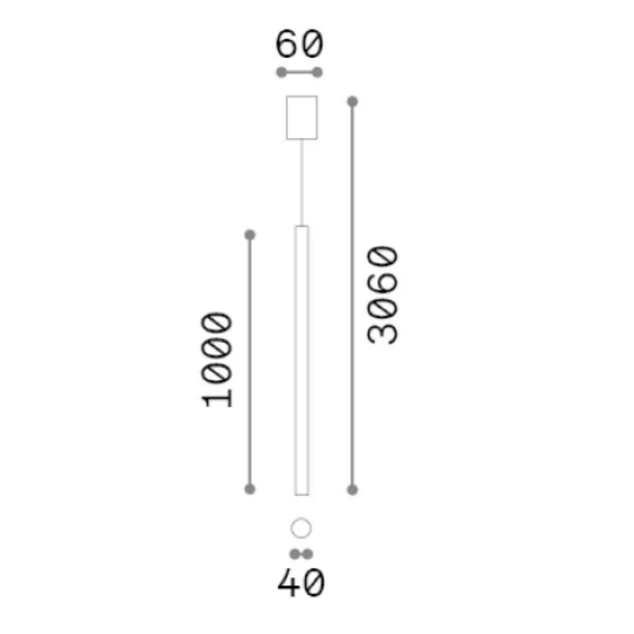 Полилей LOOK SP1 ROUND D40 H1000 BIANCO 366975 Ideal Lux 1xGU10 | Osvetlenieto.bg