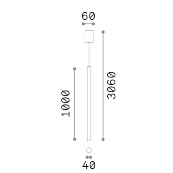 Полилей LOOK SP1 ROUND D40 H1000 NERO 371542 Ideal Lux 1xGU10 | Osvetlenieto.bg