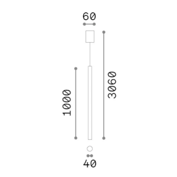 Полилей LOOK SP1 ROUND D40 H1000 OTTONE 371559 Ideal Lux 1xGU10 | Osvetlenieto.bg