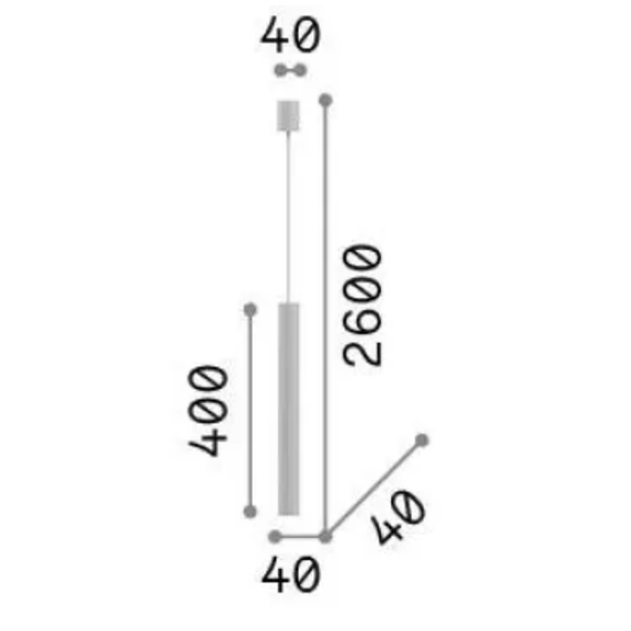Полилей LOOK SP1 ROUND D40 H400 BIANCO 346854 Ideal Lux 1xGU10 | Osvetlenieto.bg