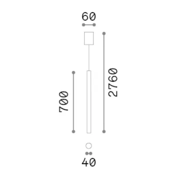 Полилей LOOK SP1 ROUND D40 H700 BIANCO 371603 Ideal Lux 1xGU10 | Osvetlenieto.bg