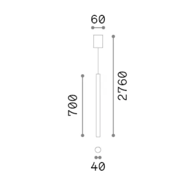 Полилей LOOK SP1 ROUND D40 H700 NERO 371610 Ideal Lux 1xGU10 | Osvetlenieto.bg