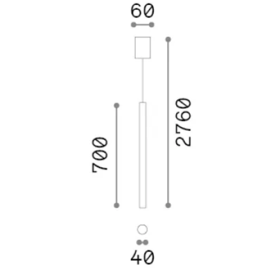 Полилей LOOK SP1 ROUND D40 H700 OTTONE 366968 Ideal Lux 1xGU10 | Osvetlenieto.bg