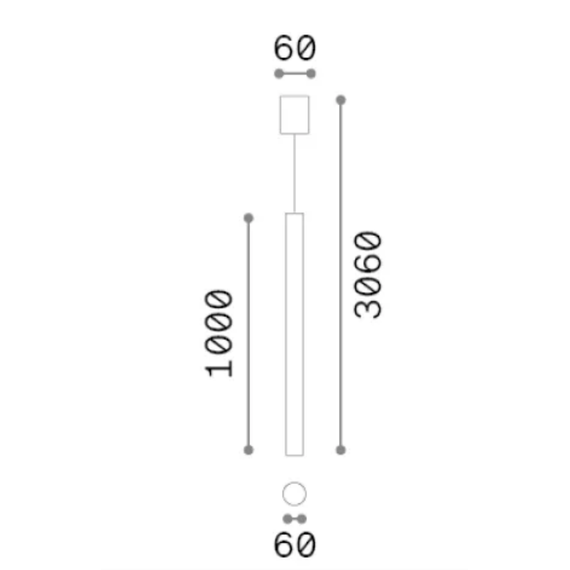 Полилей LOOK SP1 ROUND D60 H1000 OTTONE 371634 Ideal Lux 1xGU10 | Osvetlenieto.bg