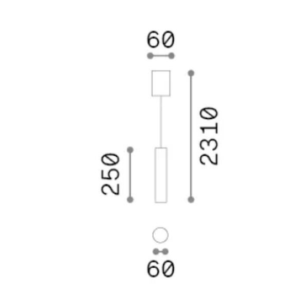 Полилей LOOK SP1 ROUND D60 H250 NERO 352237 Ideal Lux 1xGU10 | Osvetlenieto.bg