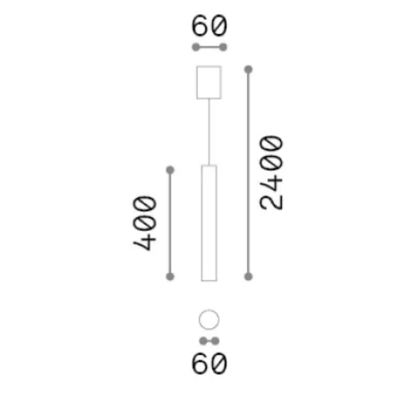 Полилей LOOK SP1 ROUND D60 H400 ALABASTRO 361192 Ideal Lux 1xGU10 | Osvetlenieto.bg