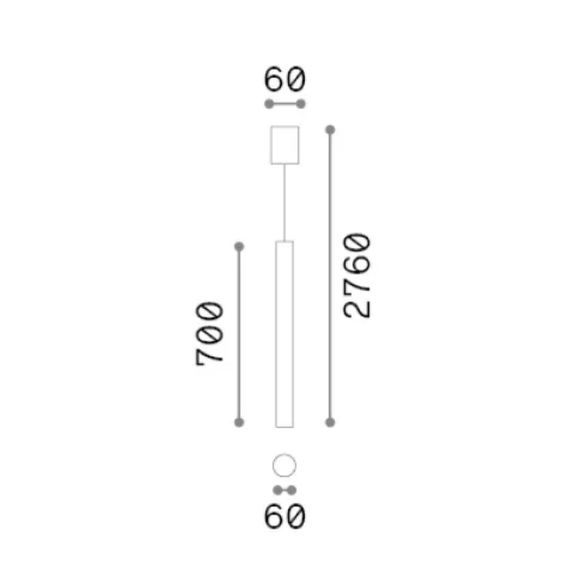 Полилей LOOK SP1 ROUND D60 H700 BIANCO 371672 Ideal Lux 1xGU10 | Osvetlenieto.bg