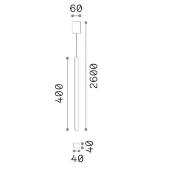 Полилей LOOK SP1 SQUARE D40 H400 BIANCO 366999 Ideal Lux 1xGU10 | Osvetlenieto.bg