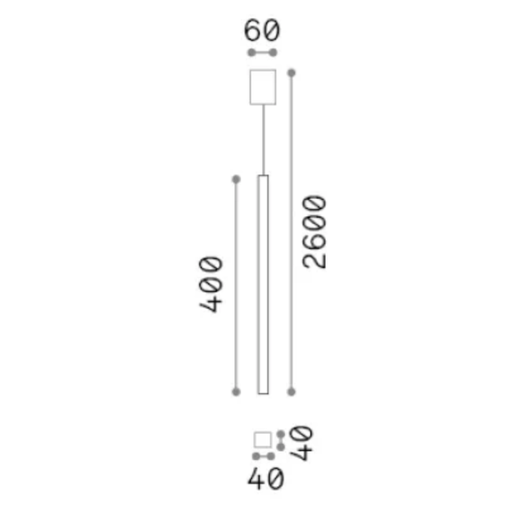 Полилей LOOK SP1 SQUARE D40 H400 OTTONE 366982 Ideal Lux 1xGU10 | Osvetlenieto.bg