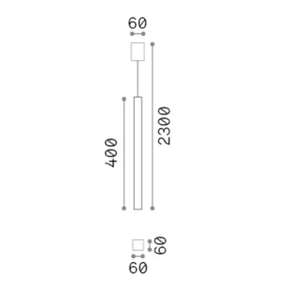 Полилей LOOK SP1 SQUARE D60 H400 OTTONE 371702 Ideal Lux 1xGU10 | Osvetlenieto.bg