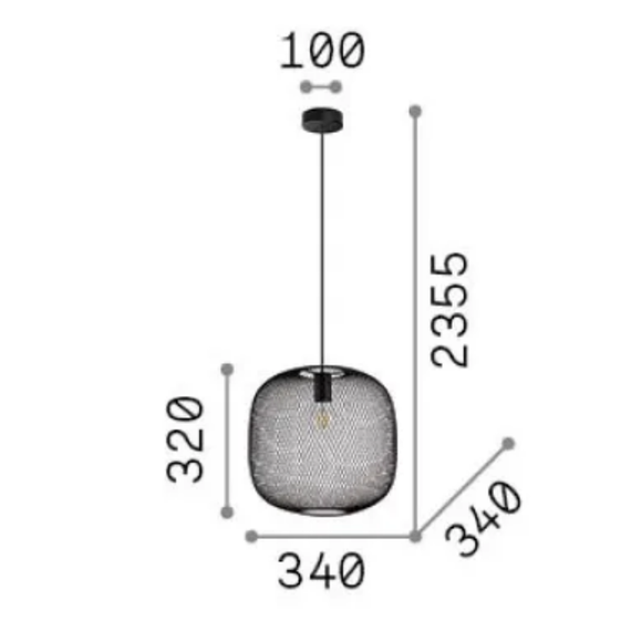 Полилей NET SP1 D34 NERO 328126 Ideal Lux 1xE27 | Osvetlenieto.bg