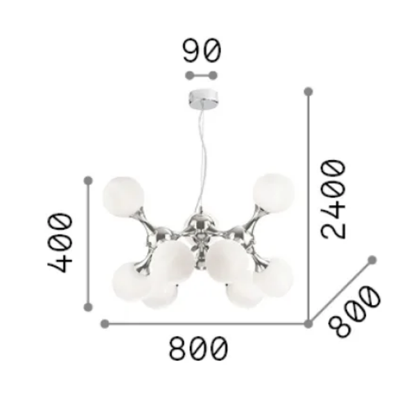 Полилей NODI SP9 BIANCO 082059 Ideal Lux 9xE14 | Osvetlenieto.bg