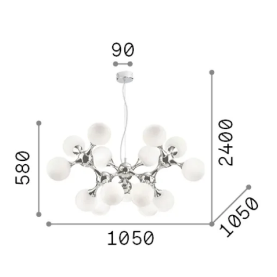 Полилей NODI SP15 BIANCO 082073 Ideal Lux 15xE14 | Osvetlenieto.bg