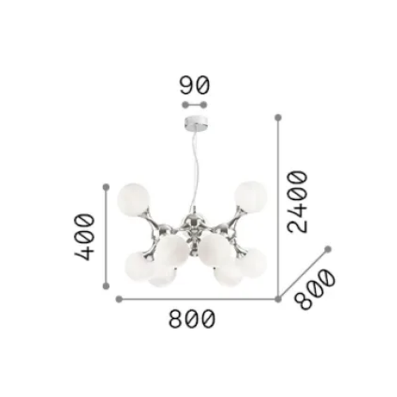 Полилей NODI SP9 CROMO 370002 Ideal Lux 9xE14 | Osvetlenieto.bg