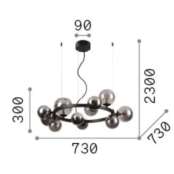 Полилей PERLAGE SP11 AMBRA 322773 Ideal Lux 11xG9 | Osvetlenieto.bg