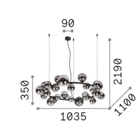 Полилей PERLAGE SP25 FUME' 363387 Ideal Lux 25xG9 | Osvetlenieto.bg
