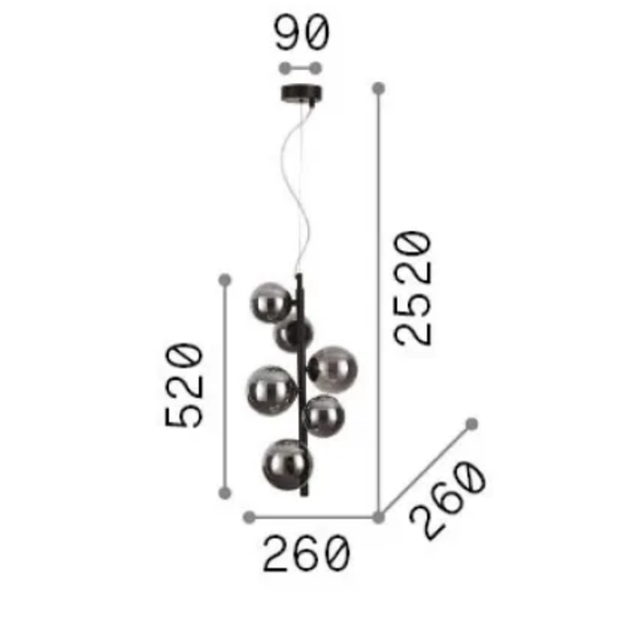 Полилей PERLAGE SP6 AMBRA 317793 Ideal Lux 6xG9 | Osvetlenieto.bg