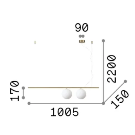 Полилей PERLINE SP2 NERO 306995 Ideal Lux 2xG9 | Osvetlenieto.bg