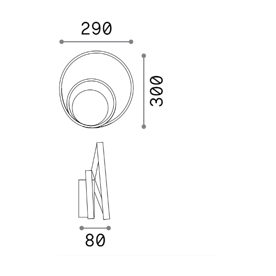 LED Аплик OZ AP ON-OFF OTTONE 4000K 342276 Ideal Lux | Osvetlenieto.bg