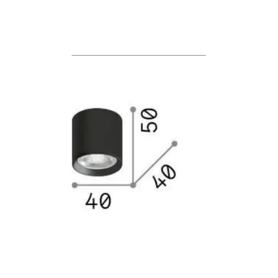 LED Луна за открит монтаж  NITRO PL D04 ROUND NERO 342795 Ideal Lux 4W 2700K | Osvetlenieto.bg
