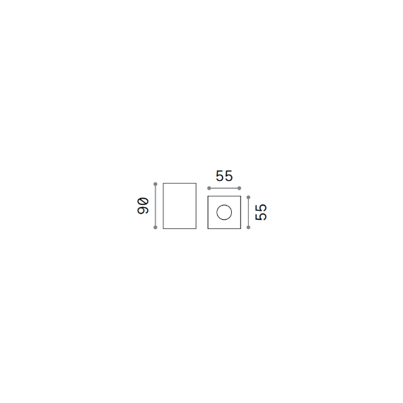 LED Луна за открит монтаж NITRO PL D05 SQUARE NERO 206042 Ideal Lux 10W 3000K | Osvetlenieto.bg