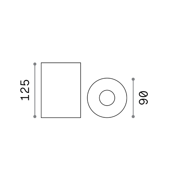 LED Луна за открит монтаж NITRO PL D09 ROUND NERO 205984 Ideal Lux 15W 3000K | Osvetlenieto.bg