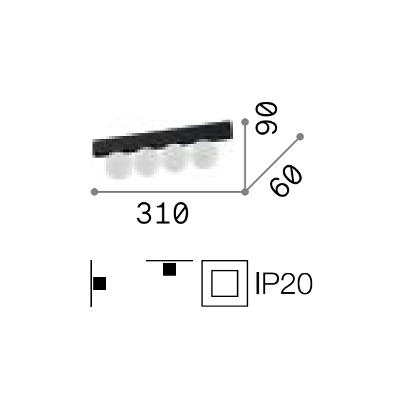 LED Плафон BINOMIO LED PL4 OTTONE 328249 Ideal Lux | Osvetlenieto.bg