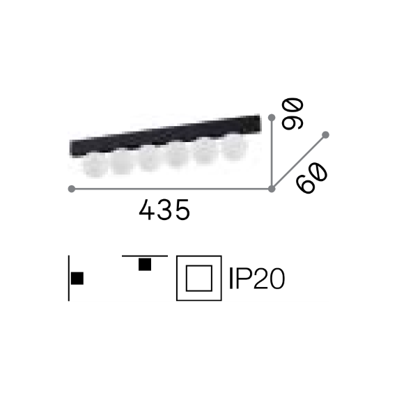 LED Плафон BINOMIO LED PL6 NERO 313290 Ideal Lux | Osvetlenieto.bg
