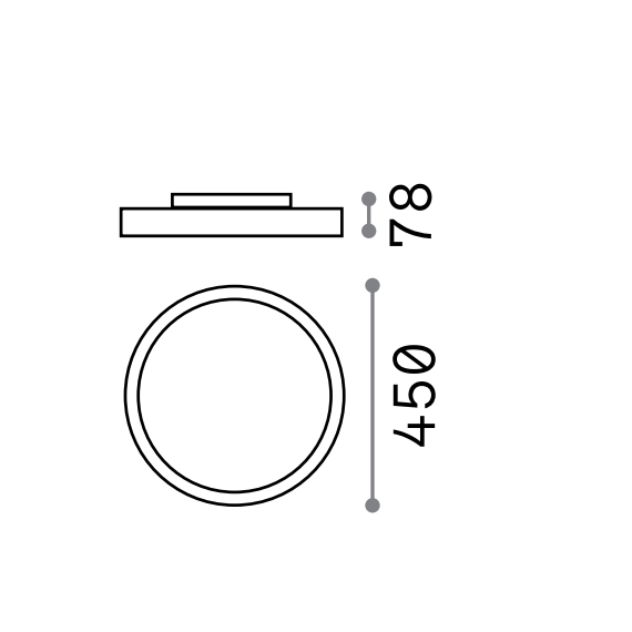 LED Плафон FLY PL D45 NERO 4000K 306605 Ideal Lux  IP40 | Osvetlenieto.bg