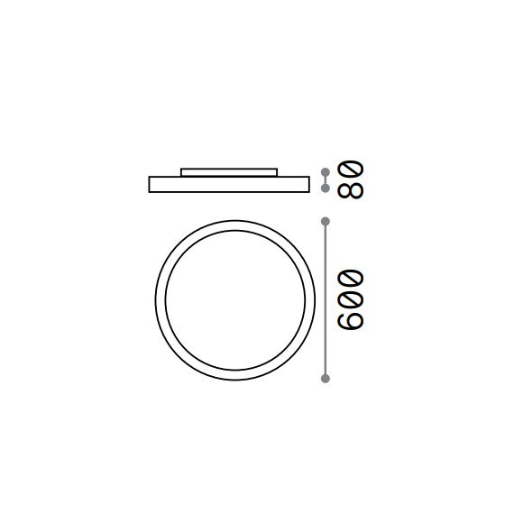 LED Плафон FLY PL D60 NERO 2700K 341194 Ideal Lux  IP40 | Osvetlenieto.bg