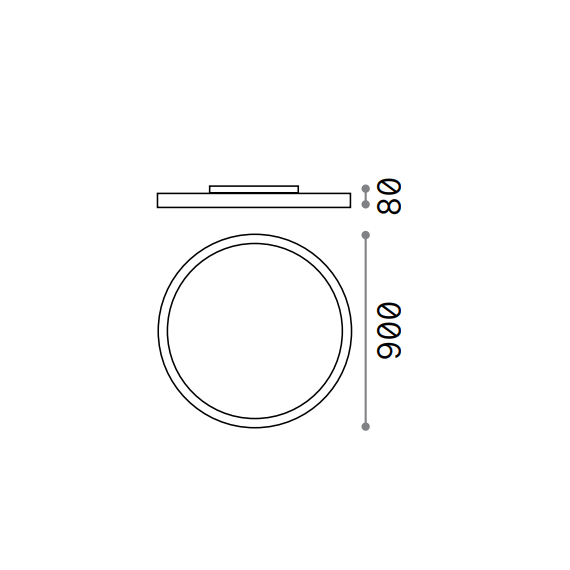 LED Плафон FLY PL D90 NERO 2700K 341217 Ideal Lux  IP40 | Osvetlenieto.bg