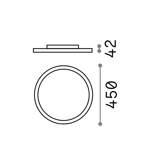LED Плафон FLY SLIM PL D45 4000K 306667 Ideal Lux  IP40 | Osvetlenieto.bg