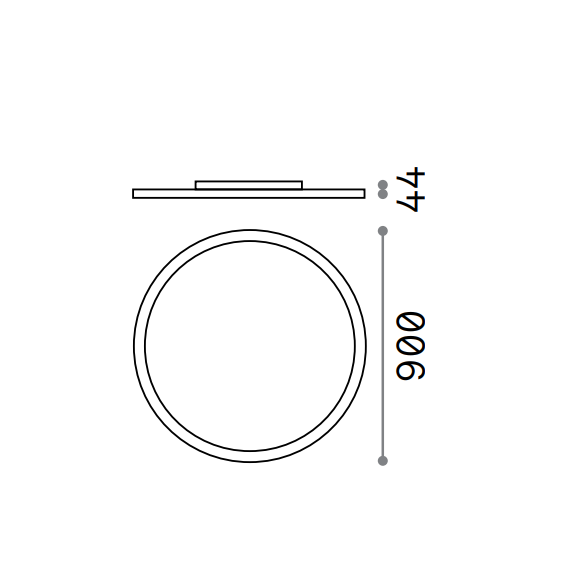 LED Плафон FLY SLIM PL D90 3000K 306681 Ideal Lux  IP40 | Osvetlenieto.bg