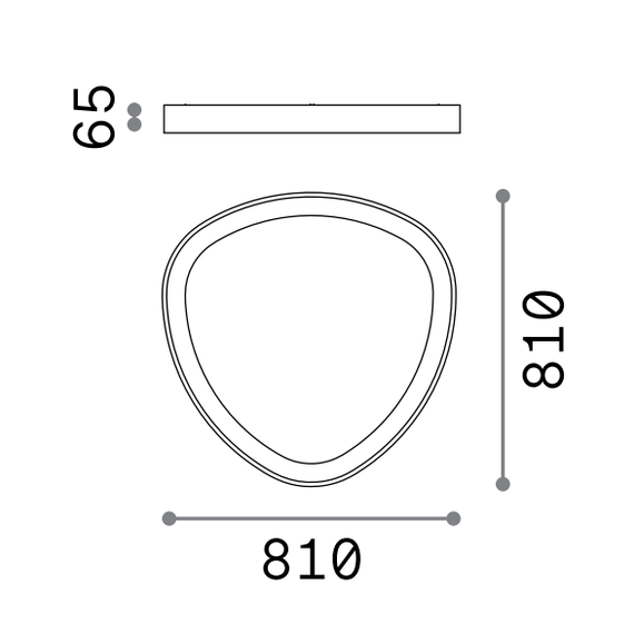 LED Плафон GEMINI PL D081 ON-OFF NERO 2700K 341507 Ideal Lux | Osvetlenieto.bg