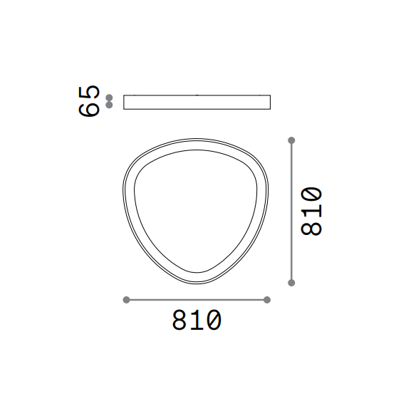 LED Плафон GEMINI PL D081 ON-OFF NERO 4000K 372105 Ideal Lux | Osvetlenieto.bg