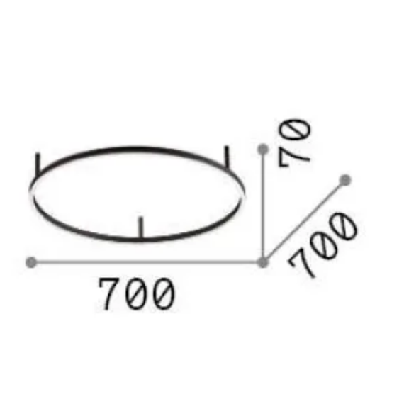 LED Плафон ORACLE SLIM PL D070 ROUND 4000K ON-OFF NE 341941 Ideal Lux | Osvetlenieto.bg
