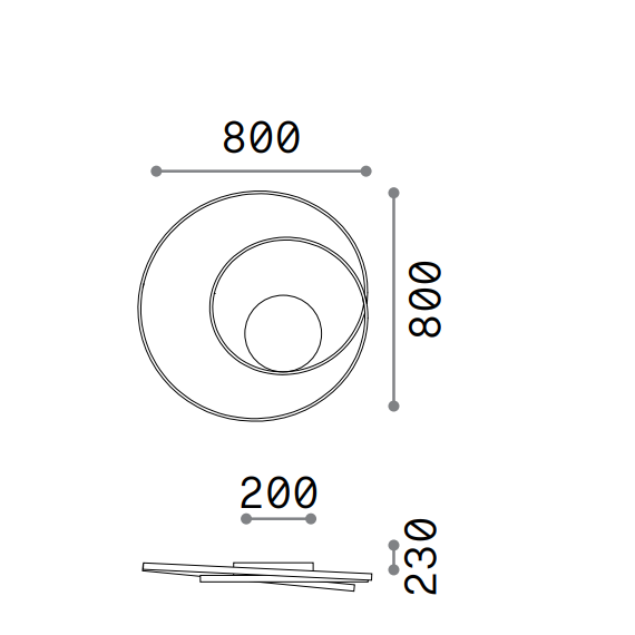 LED Плафон OZ PL D080 ON-OFF OTTONE 3000K 365060 Ideal Lux | Osvetlenieto.bg