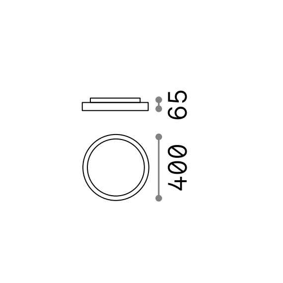 LED Плафон RAY PL D40 NERO 327600 Ideal Lux  IP44 | Osvetlenieto.bg